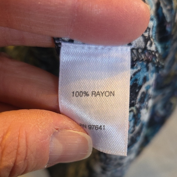 J. Jill Blue and Black Patterned Blouse - Picture 3 of 10